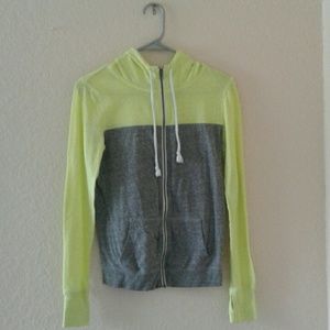 Yellow and gray zip-up jacket